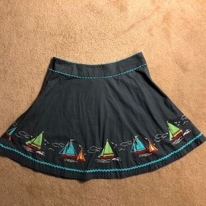 Liz Claiborne blue skirt with sail boats